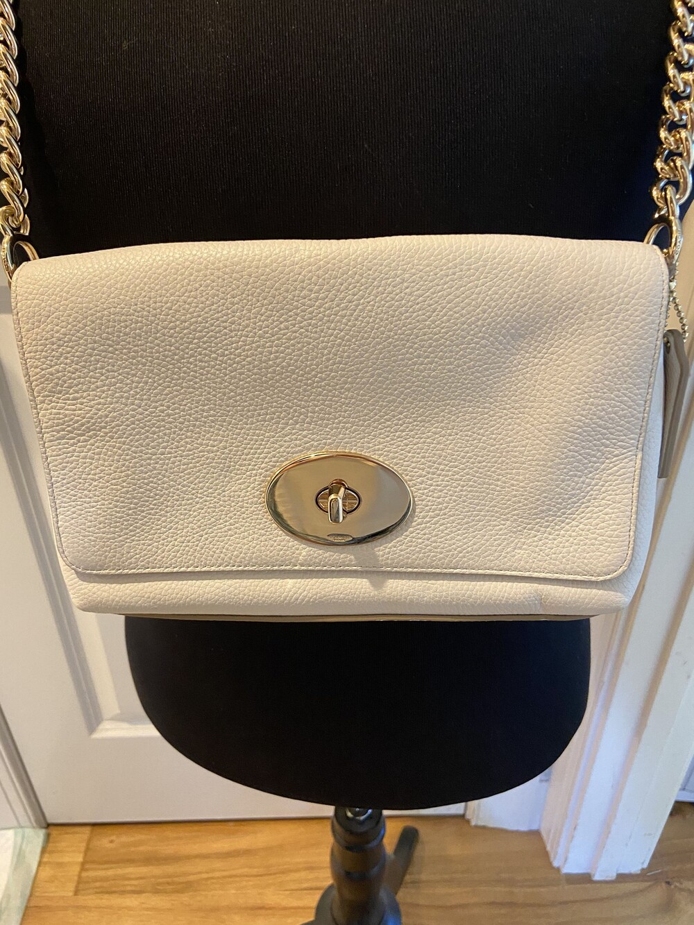 COACH Ivory Crosstown Crossbody Bag Pebbled Leather